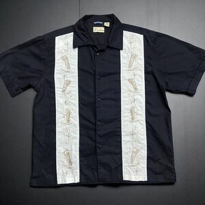 Lucky Havana Vintage Heritage Fit Casual Button Down Black White Shirt Mens XL